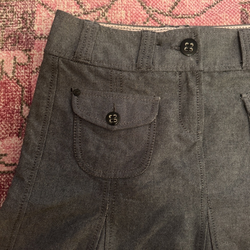 Y2K Esprit Charcoal pleated Mini Skirt with Buttoned Pockets - size 2 - Picture 3 of 16